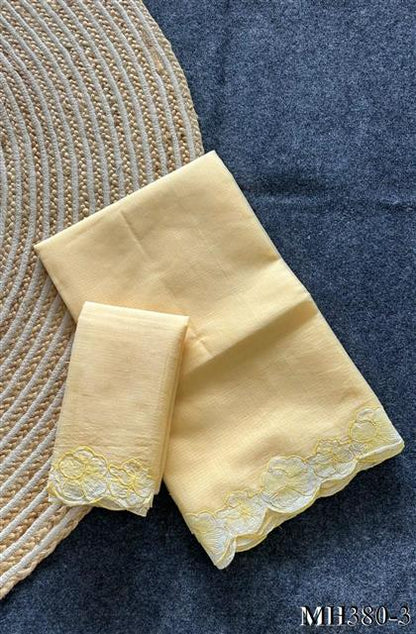 Beautiful Soft Rich Kota Doriya Silk With Applique Work Saree