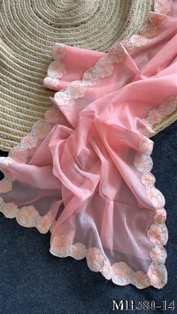 Beautiful Soft Rich Kota Doriya Silk With Applique Work Saree