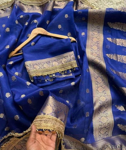 Beautiful Banarasi Soft Tissue Silk With Rich Zari Woven Work Saree