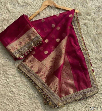 Beautiful Banarasi Soft Tissue Silk With Rich Zari Woven Work Saree