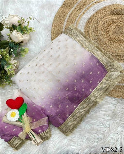 Elegant Rich Look Fendy Satin Silk With Self Weaving Jacquard Lining Work Saree