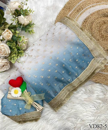 Elegant Rich Look Fendy Satin Silk With Self Weaving Jacquard Lining Work Saree