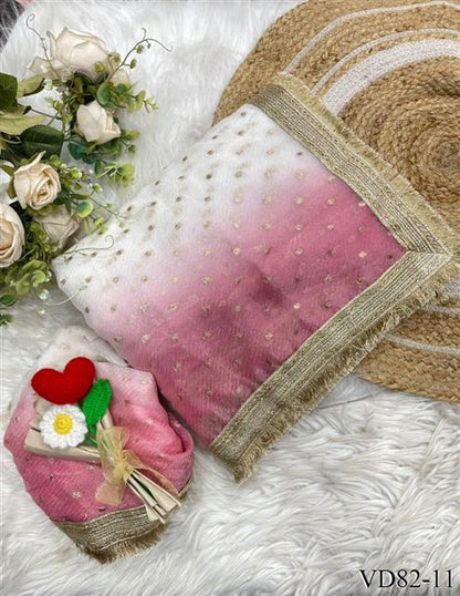 Elegant Rich Look Fendy Satin Silk With Self Weaving Jacquard Lining Work Saree