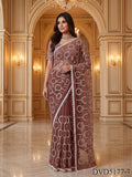 Beautiful Soft Rich Net With Beads, Sequins & Pearl Embroidery Work Saree