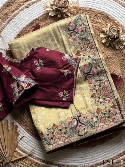 Premium Dola Silk & Coding Work
