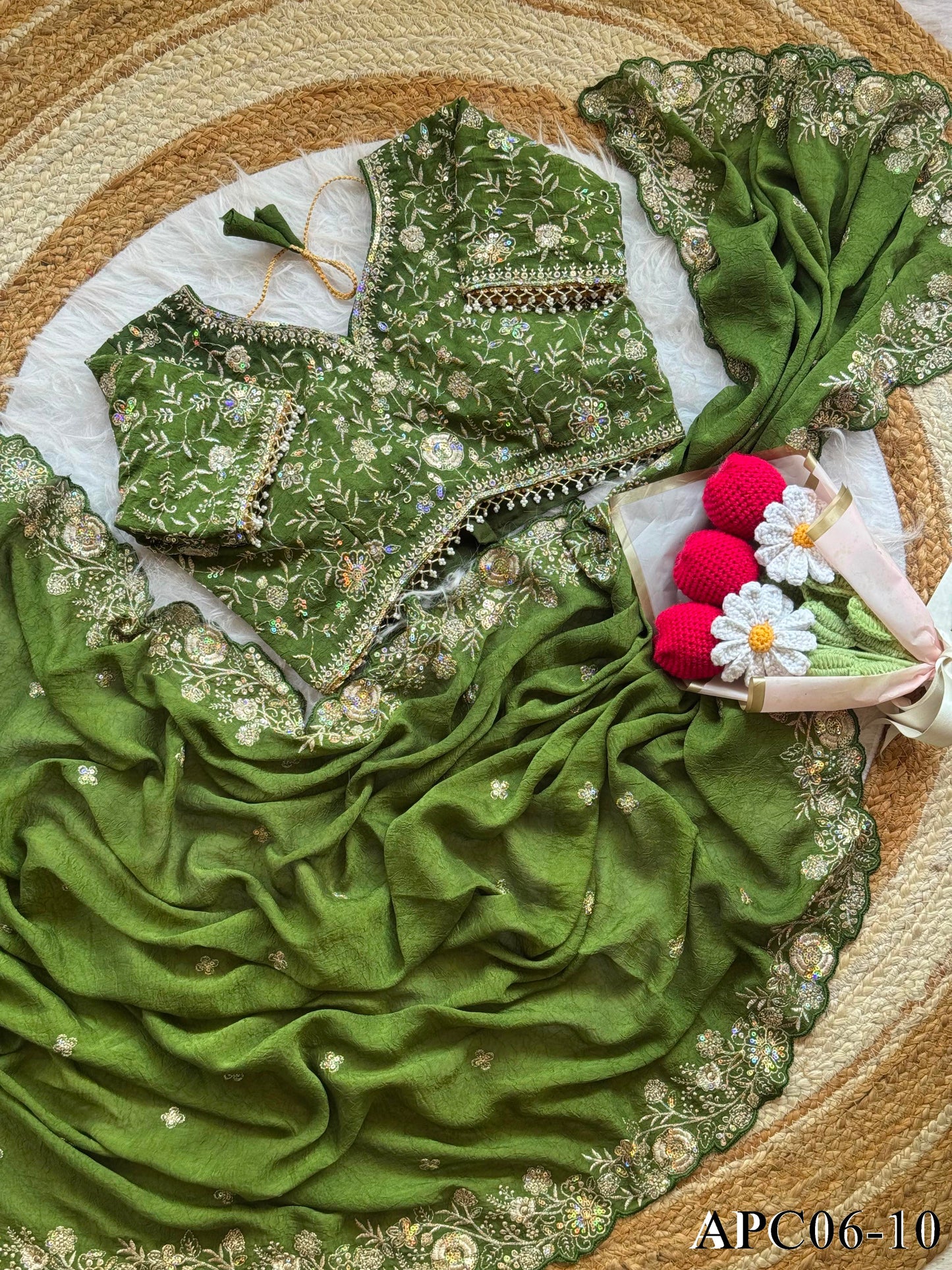 Soft Rangoli Crush Designer Saree
