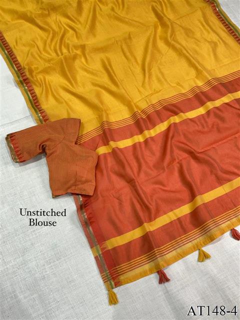 Linen Cotton Motif Zari Thread Weaving Jacquard Saree