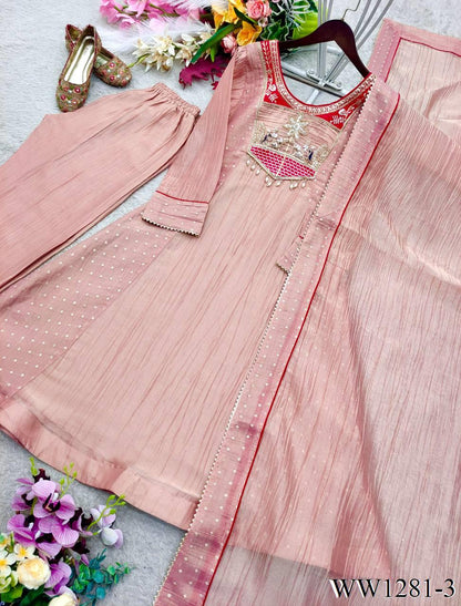 New Arrival SalsaButt Silk With Embroidery Work Top Pent