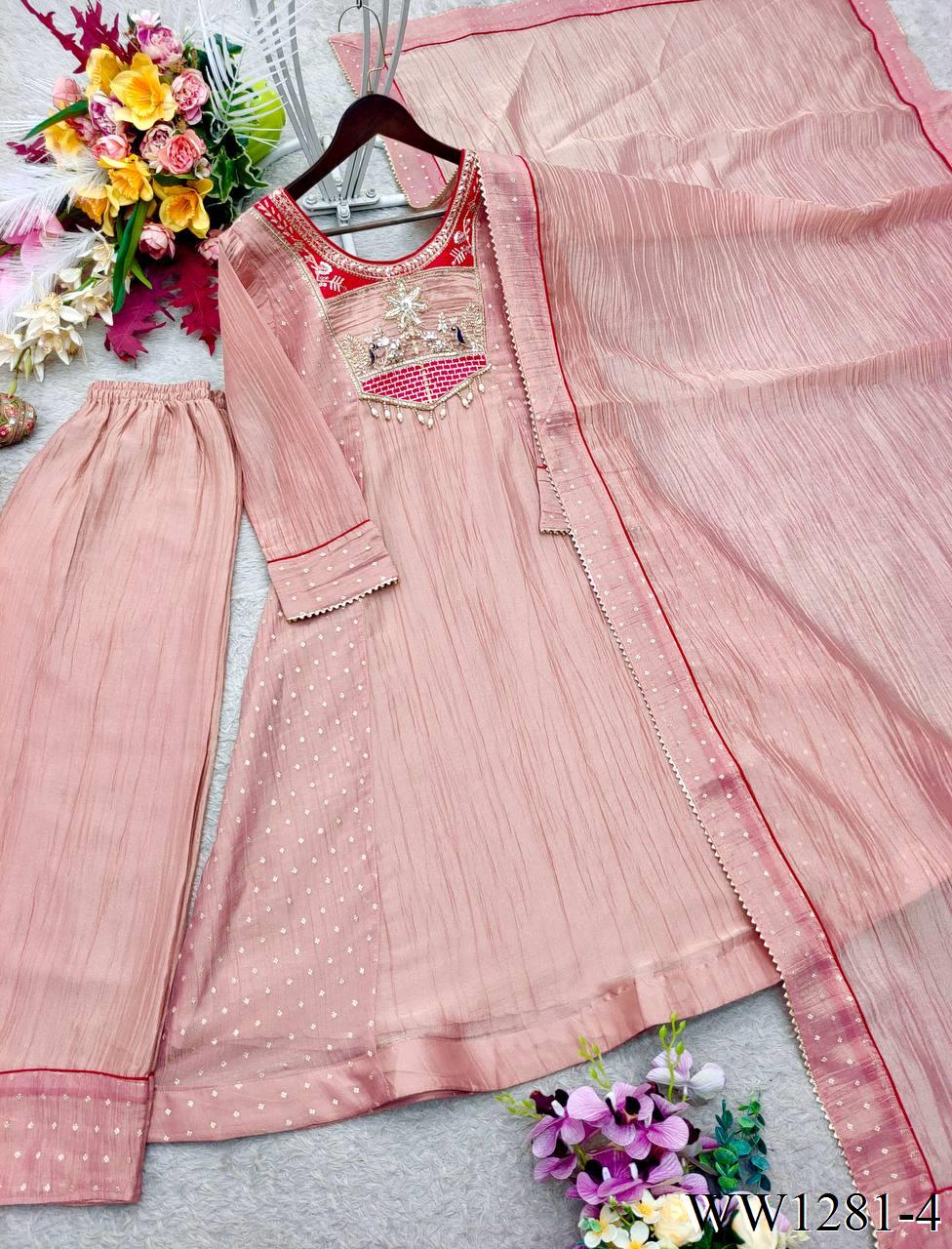 New Arrival SalsaButt Silk With Embroidery Work Top Pent
