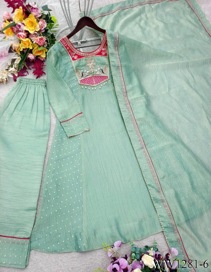 New Arrival SalsaButt Silk With Embroidery Work Top Pent