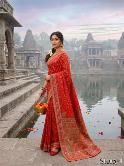 Pure Heavy Rajwada Pashmina Silk saree