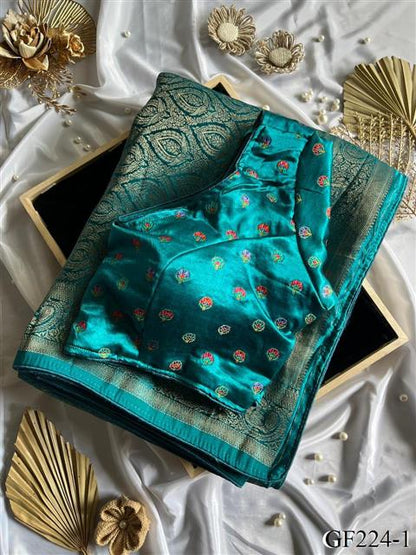 New Arrival Premium Viscose Silk Position Print Saree With Stitched Blouse