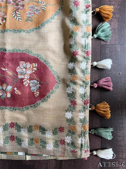 New Beautiful Linen Cotton Saree