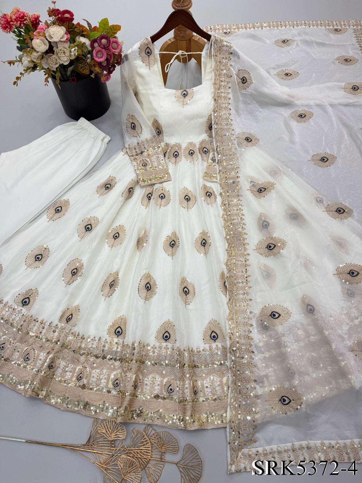 Beautifull Fendy Silk With Sequience Work Gown