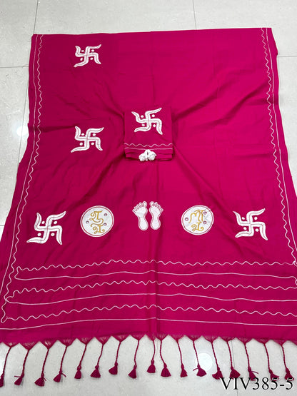 Trending Pure Loom Cotton With Handmade Dana Pallu Saree