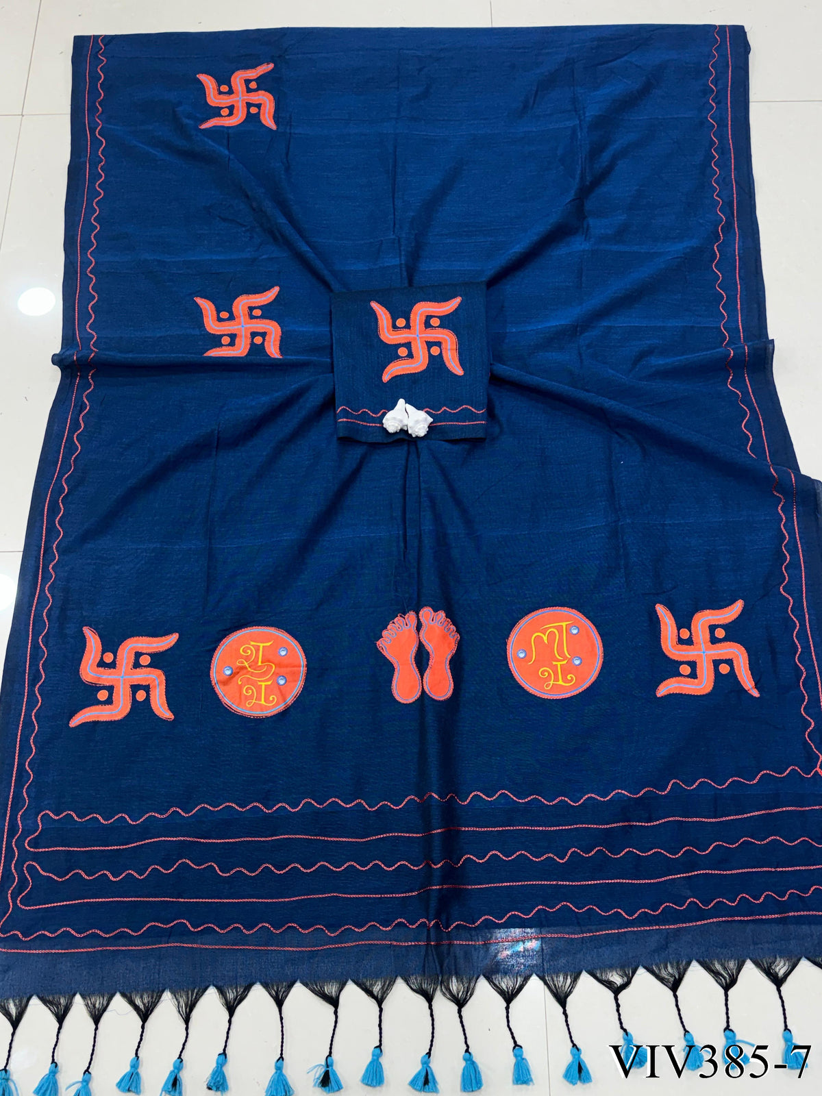 Trending Pure Loom Cotton With Handmade Dana Pallu Saree