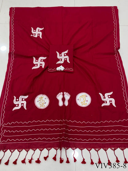Trending Pure Loom Cotton With Handmade Dana Pallu Saree