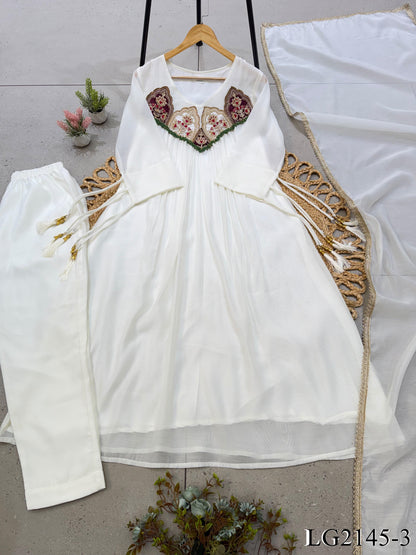 Most Viral Mul Chanderi With Sequience Work Top Pent