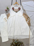 Most Viral Mul Chanderi With Sequience Work Top Pent