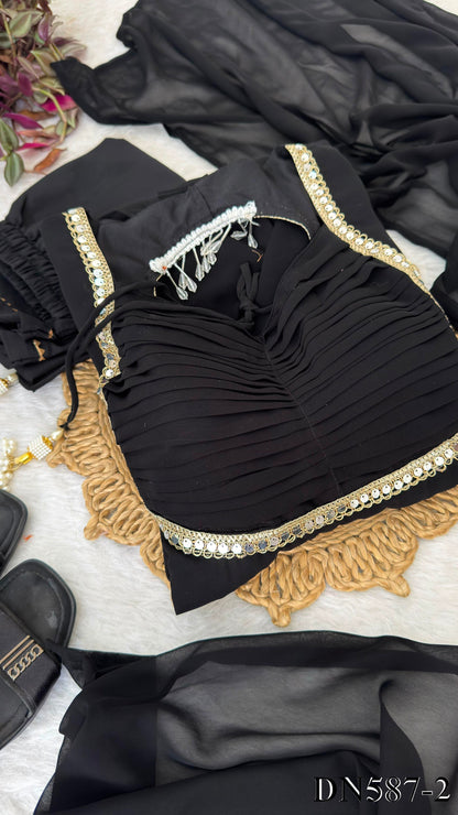 Black Color Georgette Sequience Work Anarkali