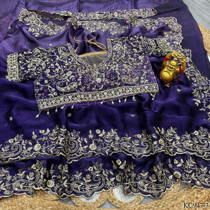 Beautifull Shade Space Silk With Zari Work Saree