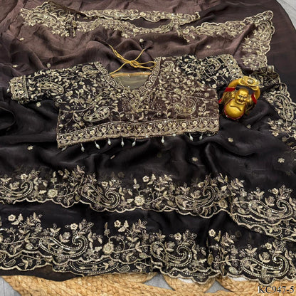 Beautifull Shade Space Silk With Zari Work Saree