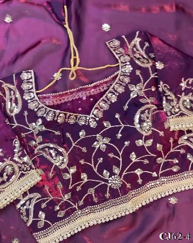 Wine Color Space Silk With Sequience Embroidery Work Saree