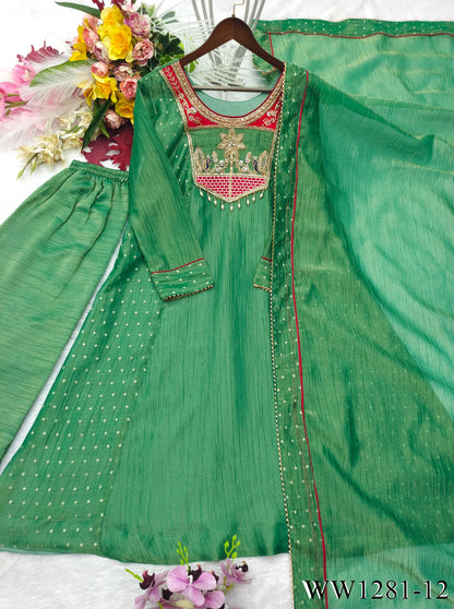 New Arrival SalsaButt Silk With Embroidery Work Top Pent