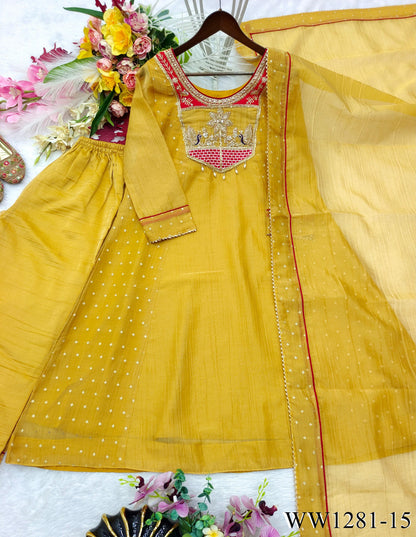 New Arrival SalsaButt Silk With Embroidery Work Top Pent