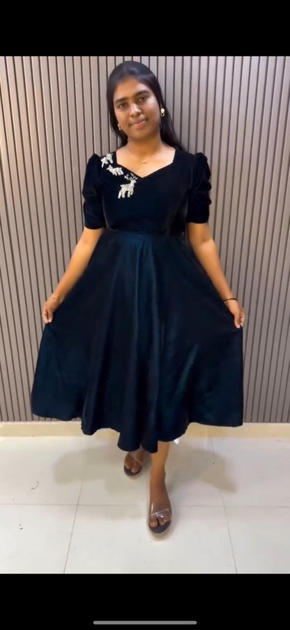 Viscos Velvet With Hand Work Kurti