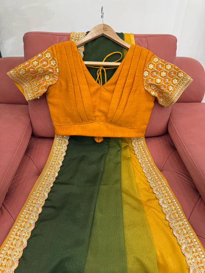 CHINON SILK WITH THREAD & SEQUENCE WORK SAREE