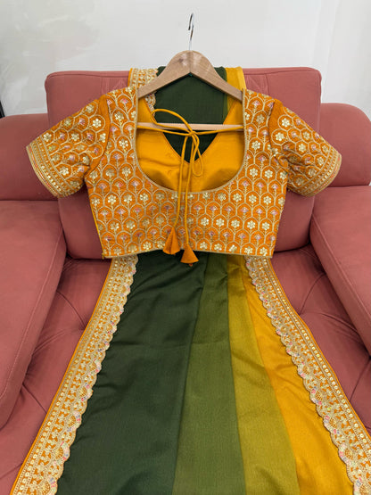 CHINON SILK WITH THREAD & SEQUENCE WORK SAREE