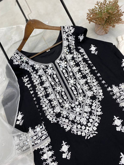 REYON EMBRODIERY WITH REAL MIRROR WORK TOP