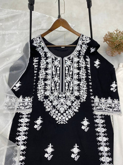 REYON EMBRODIERY WITH REAL MIRROR WORK TOP
