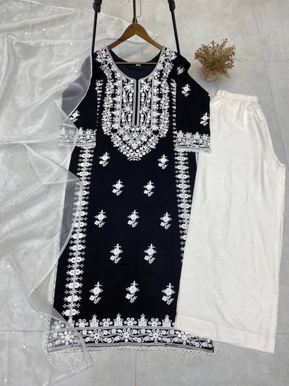 REYON EMBRODIERY WITH REAL MIRROR WORK TOP