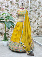 Embroidery Sequence Work With Cancan And Canvas Lehenga Choli