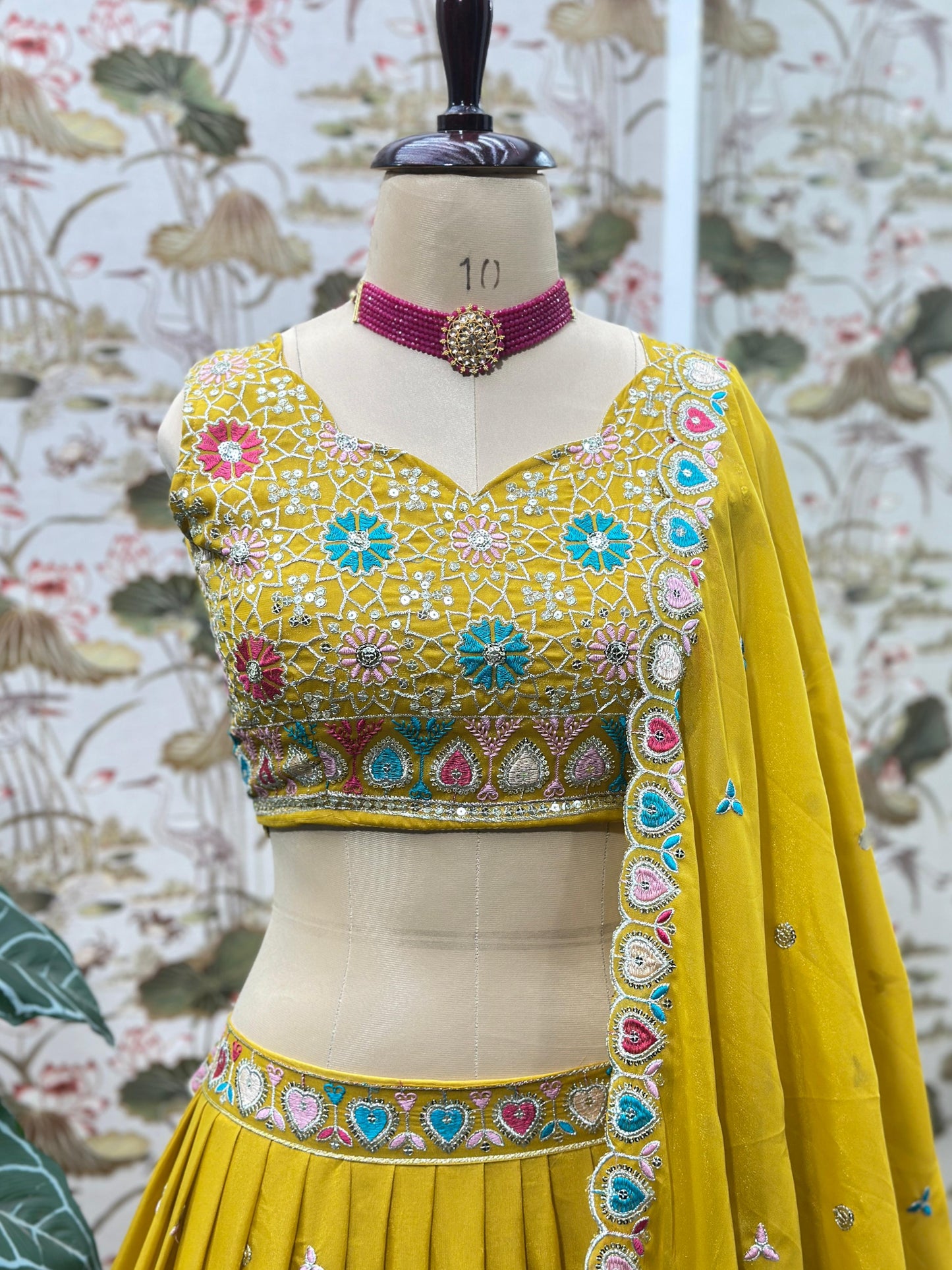 Embroidery Sequence Work With Cancan And Canvas Lehenga Choli