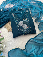 Heavy Vichitra Silk Handwork Gown