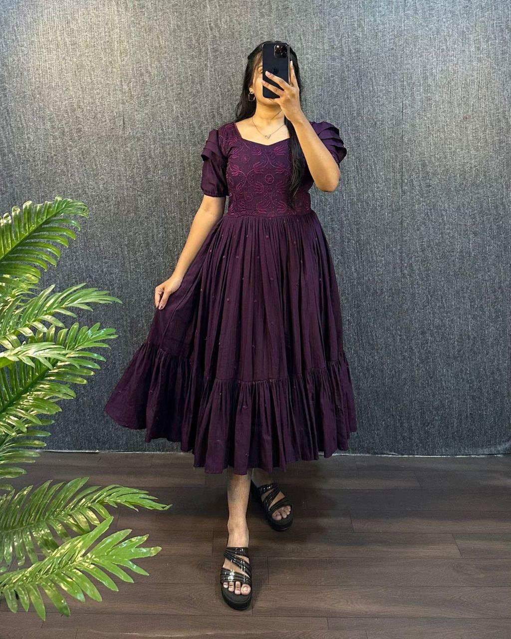 TRIPURA SUNDARI SOUTH SILK PURE COTTON TRENDING GOWN