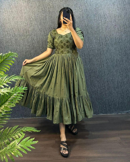 TRIPURA SUNDARI SOUTH SILK PURE COTTON TRENDING GOWN