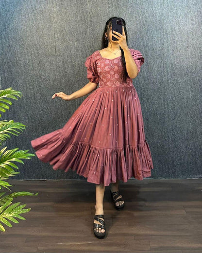 TRIPURA SUNDARI SOUTH SILK PURE COTTON TRENDING GOWN