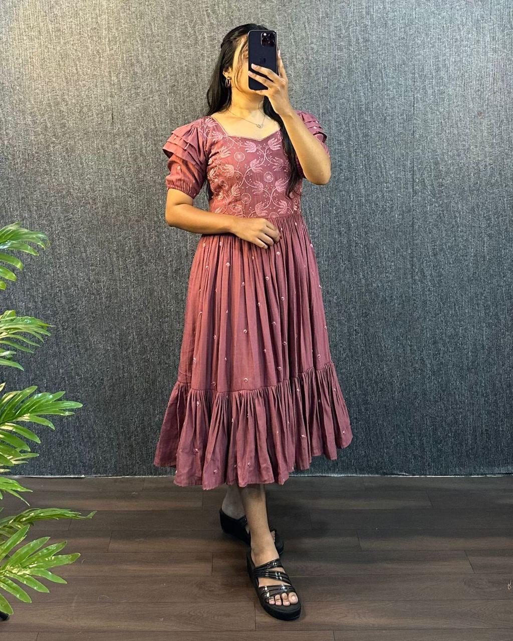 TRIPURA SUNDARI SOUTH SILK PURE COTTON TRENDING GOWN