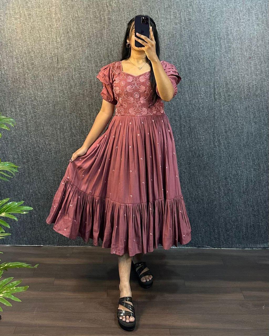 TRIPURA SUNDARI SOUTH SILK PURE COTTON TRENDING GOWN
