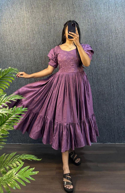 TRIPURA SUNDARI SOUTH SILK PURE COTTON TRENDING GOWN