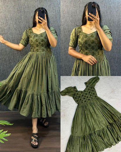 TRIPURA SUNDARI SOUTH SILK PURE COTTON TRENDING GOWN