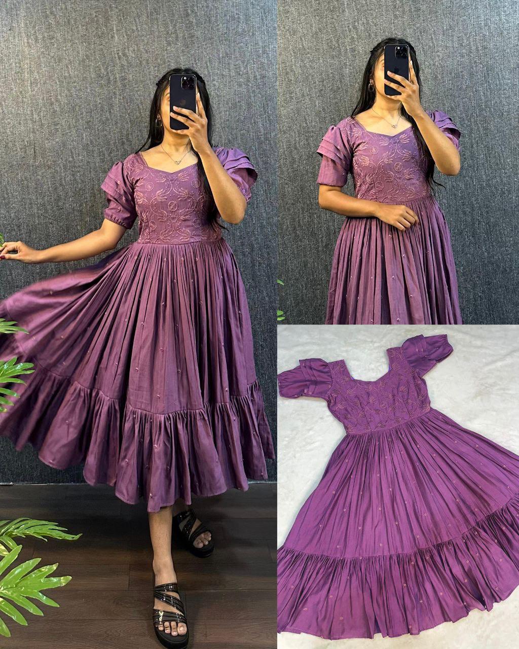 TRIPURA SUNDARI SOUTH SILK PURE COTTON TRENDING GOWN