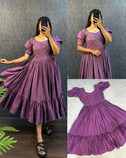 TRIPURA SUNDARI SOUTH SILK PURE COTTON TRENDING GOWN