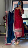 EID SPECIAL PRETTY LOOK SEQUENCE WORK TOP SET WITH DUPATTA
