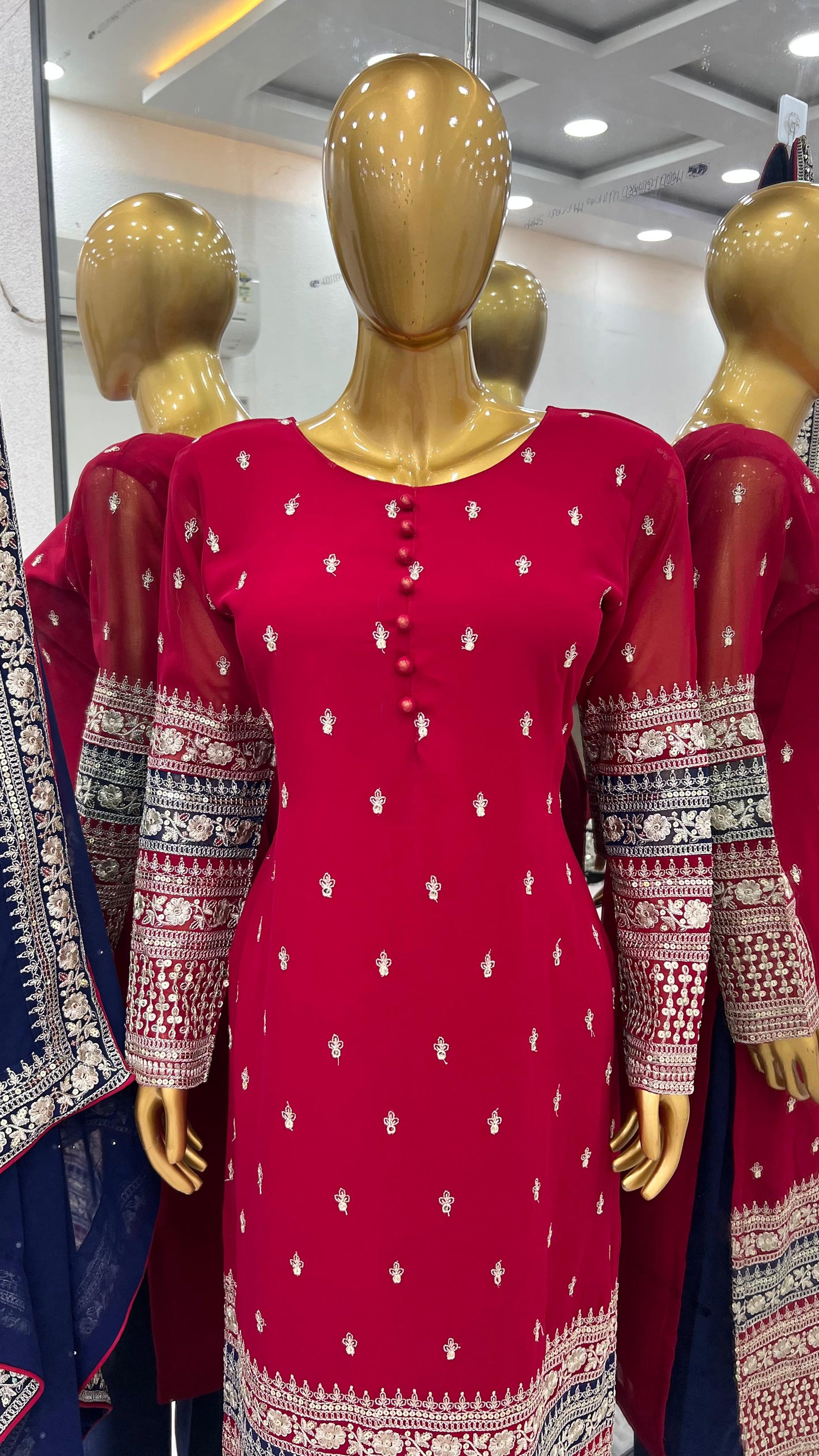 EID SPECIAL PRETTY LOOK SEQUENCE WORK TOP SET WITH DUPATTA