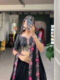 ENCHANTED EVENINGS: GEORGETTE LEHENGA CHOLI ADORNED WITH SEQUINS AND DELICATE EMBROIDERY